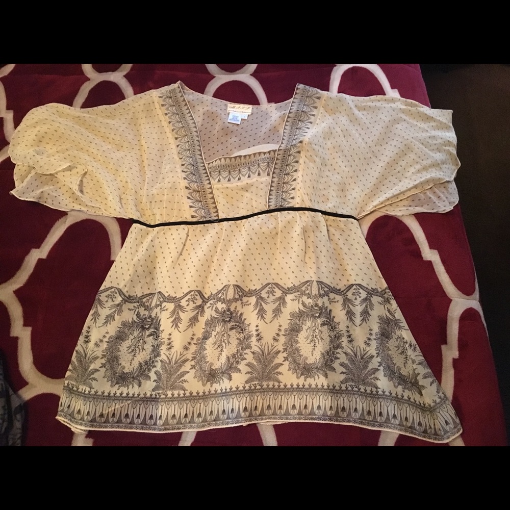 M.S.S.P Cream and Black blouse